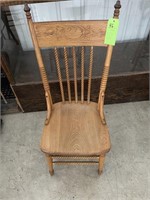 42x16x15 Vintage Nicely Carved Wooden Chair