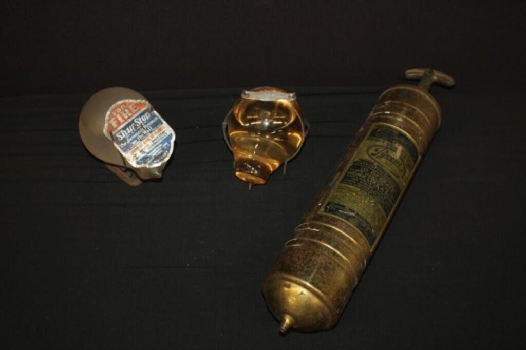 2- 1920-30`s Fire Grenades and 1 antique Pyrene