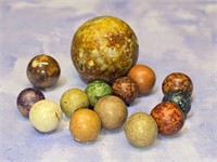 Vintage clay marbles