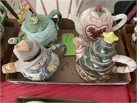 Flat of Holiday Teapots & more