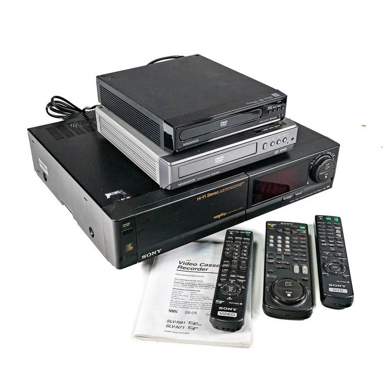 Sony SLV-595-HF VHC VCR & Magnavox MWD200F & 2100