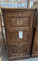 Oak 4 Drawer Filing Cabinet