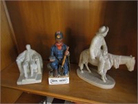 miner decanter,lincoln monument & horse statue