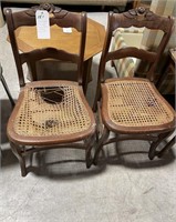 2 Vintage chairs both need cane replaced