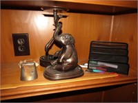 elephant statue candleholder,bell & items