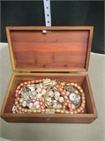 Lane Jewelry Box full of Necklaces & Watches