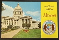 Vintage Missouri Capitol & Seal RPPC Postcard