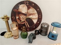 John Wayne wall clock, lanterns & more