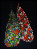 Pair of Vintage Fabric Bag Holders