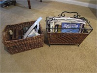 magazine holder & basket & items