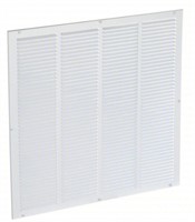 Return Air Grille: Louvered Grille, White, Powder