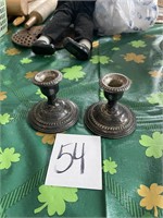 Empire sterling silver weighted candlesticks