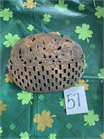VTG cast iron copper clad fruit basket hot pad