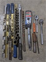 Assorted Tools Including Sockets, Socket Wrenches