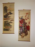 Pair of Oriental Scrolls Decor