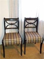 (2) Pair of Oriental Black Wood Chairs