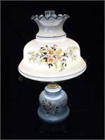 Vintage Quoizel Style Hurricane Milk Glass Lamp