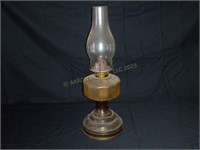 Vintage Glass Oil Lamp with Shade