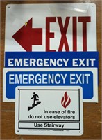 I 1-Sided Exit Sign (14"×10") & Emergency Exit