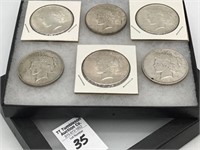 Collection of 6-1923 Silver Peace Dollars
