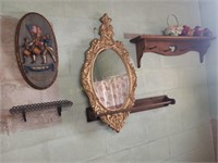 Assorted Hanging Shelf & Mirror
