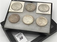 Collection of 6-1923 Silver Peace Dollars