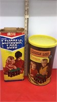 2-LINCOLN LOG CONTAINERS & CONTENTS