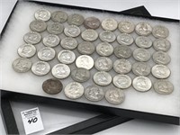 Collection of 44-1962 Ben Franklin Half Dollars