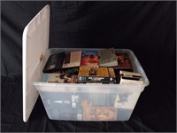 Clear Storage Tub of VHS Tapes