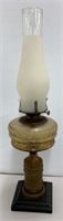 Antique / vintage Queen Anne oil lamp - 22"h