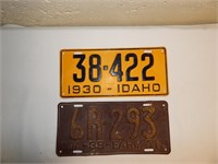 Idaho License Plates 1930 & 1939 Truck