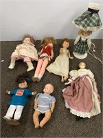 Group vintage dolls - rubber, ceramic, sleep eye,