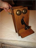 antique oak wall phone