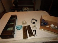 small cabinet,letter opener & items