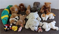 Group Beanie Babies, antique bear (as is), etc.