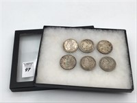 Collection of 6 Morgan Silver Dollars
