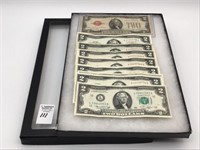 Collection of 9-Two Dollar Bills