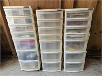 (3) Plastic White Storage Shelves