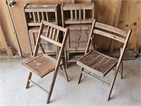 (9) Wood Fold up Chairs