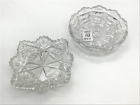 Lot of 2 Sm. Cut Glass Dishes Including