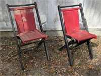 Pair of Folding Wood Chairs