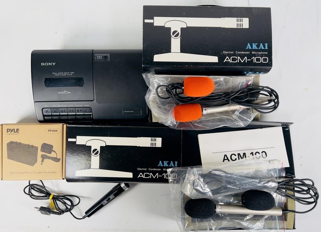 AKAI Electret ACM-100 Condenser Microphones & More