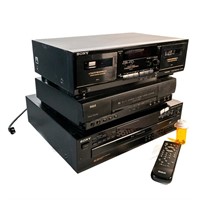 Sony CDP-C265 CD, Sony TC-WR500 & RCA VR605HF