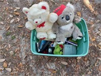 Green Bin of Household Media & Plushies