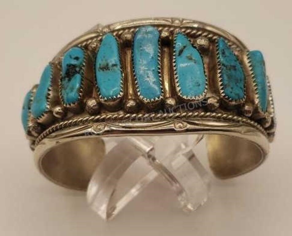 Turquoise & Silver Cuff Bracelet