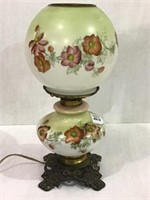 Sm Electrified Dbl Floral Painted Globe Lamp