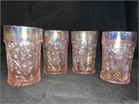 4 PINK IMPERIAL GLASS 4.5 “ TUMBLERS