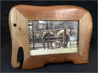 WOOD ELEPHANT PICTURE FRAME - 7.5 X 5.75 “
