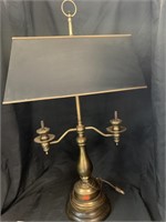 29 “ VINTAGE BRASS LAMP W/ METAL SHADE - AS IS