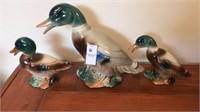 3 vintage Ceramic painted ducks